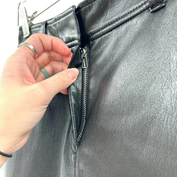 Aritzia Babaton Command Vegan Leather Pants Cropped Mid-rise Black Size 0 - Picture 4 of 9